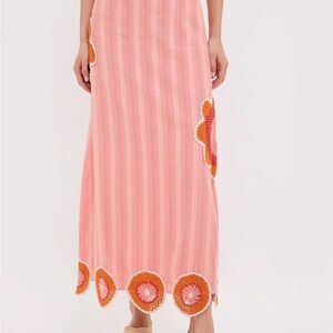 Anna Cate Orange Crochet Accent Skirt. Size S Like new.